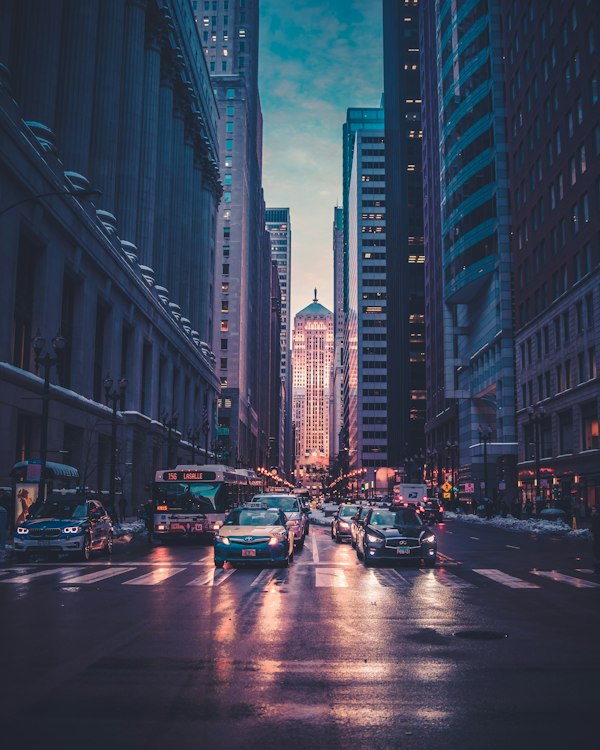 Evening lights on Main Street